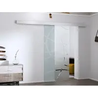 Vente-unique Schuifdeur in opbouw - H205 x L73 cm - gehard glas