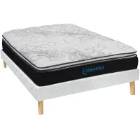 Vente-unique Set bedbodem + matras met pocketveren en geïntegreerd dekmatras GAMIANI van DREAMEA - 35 cm dik - 140 x 190 cm
