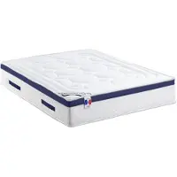 Vente-unique Matras met pocketveren en vormgeheugen geplaatst motief MARQUIS van DREMEA - dikte 30 cm - 180 x 200 cm - Blauw