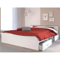 You do it Bed Alma 140x190cm met lades - wit