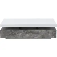 Vente-unique Salontafel FELIX - 2 lades - MDF - Kleuren: Beton en wit