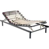 Vente-unique Handmatig verstelbare bedbodem op pinnen, 3 slaapvlakken, stevigheid instelbaar met schuifknoppen - 70x190 cm