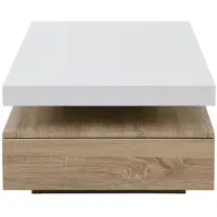 Vente-unique Salontafel FELIX - 2 lades - MDF - Kleuren: Eik en wit