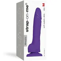 Strap-On-Me - Soft Realistic - Dildo Met Zuignap - Paars - Maat M