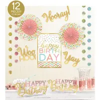 Image feestdecoratieset Confetti Fun 12-delig