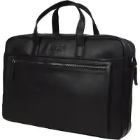 Dstrct Leren Business Laptoptas - 17 inch laptopvak met rits - Zwart - Luxe volnerfleder