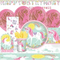 Unicorn Feestpakket Fantasie Eenhoorns Roze/groen 68-delig