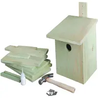 Esschert Design Vogelhuisje Doe-het-zelf met plat dak- Nestkastje - - Houtkleur - KG52