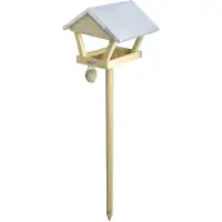 Esschert Design Voederhuisje Zinken dak - op paal - - FB72 - Vogelvoederhuisje voor Vogels