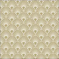 Ambiente Servetten - 80x st - wit/goud - 33 x 33 cm - papier - art deco print - tafel diner/lunch