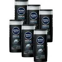 Nivea MEN Rock Salts Shower Gel - Douchegel - 3-in-1 formule - Voor dagelijks gebruik - Voordeelverpakking van 6 x 250 ml