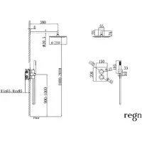 Regn Inbouw Regendouche 2-weg - Vierkante Achterplaat - 25cm Hoofddouche - Wandarm - Staafhanddouche - Wandhouder - Geborsteld Nikkel PVD - Messing - Kranen, Douchekranen, Douchesets, Inbouw