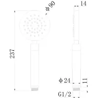 Regn Handdouche Rond - Mat Zwart - Messing - Kranen, Douchekranen, Handdouches - 8720254161334 - Kranen, Douchekranen, Handdouches