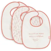 Jollein - Slab Badstof Waterproof (Meadow - Rosewood) - Katoen - Polyester - Slabbetjes Baby - 3 Stuks