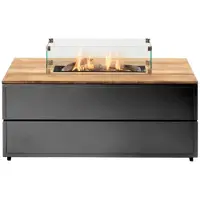 Coppens Cosipure vuurtafel 120 x 100 zwart met teak - |