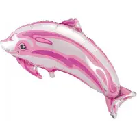 Wefiesta Folieballon Dolfijn 80 X 48 Cm Roze/zilver