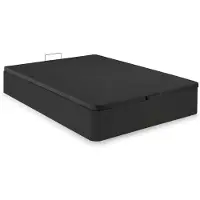 Vente-unique Bedbodem met opbergruimte HESTIA van DREAMEA PLAY - Mat zwart - 140 x 190 cm