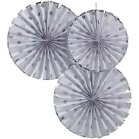 Ginger Ray Waaiers Wit Zilver Stippen - 3 Stuks