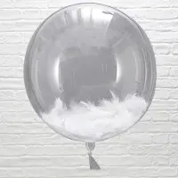Ginger Ray ORB Ballonnen met witte veren 45cm 3 stuks