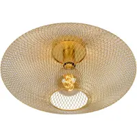 Lucide MESH - Plafonnière - Ø 45 cm - 1xE27 - Mat Goud / Messing