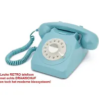 GPO 746 Retro vaste telefoon - met draaischijf - toonkiezend - blauw