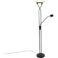 QAZQA Vloerlamp zwart incl. LED en dimmer met leeslamp dim to warm - Empoli