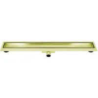 Guido Gusto Mat goud RVS Douchegoot compleet met flens 70x7x6,7cm Tegelrooster