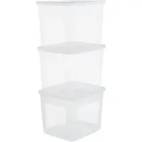 Iris Clearbox Opbergbox - 30L - Kunststof - Transparant - Set van 3