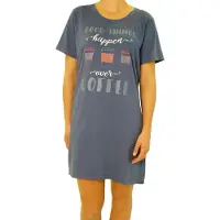Gino santi Bigshirt, Slaap T-shirt print Coffee