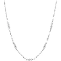 Lucardi Dames Ketting zoetwaterparels - Echt Zilver - Ketting - Cadeau - 43 cm - Zilverkleurig