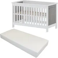Cabino Baby Bed Met Matras Noël Eiken Wit 60 x 120 cm