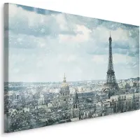 Karo-art Schilderij - Winter in Parijs , Wanddecoratie , Premium print