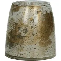 Pomax Theelicht - Germarmerd - Witgoud - ø 12 x 12cm hoog