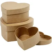 Packlinq Harten dozen, H: 5+6,5+7,5 cm, B: 10+12,5+15 cm, 3 stuk/ 1 set