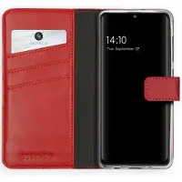 Selencia Echt Leren Bookcase voor de Samsung Galaxy A41 - Rood