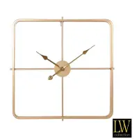LW Collection | Wandklok Harvey metaal goudkleurig 60x60 cm wandklokken | NADUVI