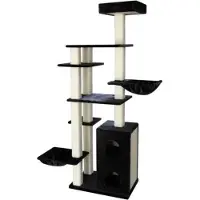 Topmast Krabpaal - Klimpaal - Excellence - Zwart - Grote Kat - 75 x 50 x 217 cm - Stam 15 cm