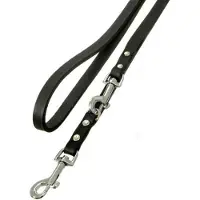 Topmast Hondenriem - Hondenlijn - Trainingslijn - Verstelbaar - Vetleer - Zwart - Soepel -18 mm x 240 cm - Sterk