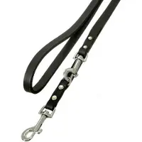 Topmast Hondenriem - Hondenlijn - Trainingslijn - Verstelbaar - Vetleer - Zwart - Soepel -18 mm x 200 cm - Stevig