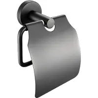 Guido Gusto Wc-rolhouder mat zwart Rond met klep