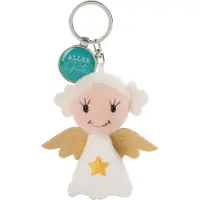 Nici Sleutelhanger Alles Gute Junior 7 Cm Pluche Wit/turquoise
