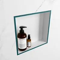Mondiaz easy nis 29,5x29,5 cm in solid surface kleur smag | talc. 1 vak geschikt voor in- of opbouw