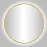 Best design Badkamerspiegel Venetie Nancy LED Verlichting 140x140 cm Rond Mat Goud