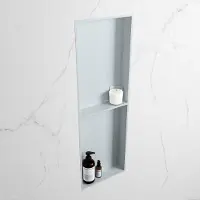 Mondiaz easy nis 149,5x29,5 cm in solid surface kleur clay | clay. 2 vakken geschikt voor in- of opbouw