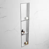 Mondiaz easy nis 149,5x29,5 cm in solid surface kleur urban | talc. 3 vakken geschikt voor in- of opbouw