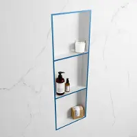 Mondiaz easy nis 89,5x29,5 cm in solid surface kleur jeans | talc. 3 vakken geschikt voor in- of opbouw