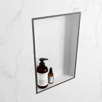 Mondiaz easy nis 44,5x29,5 cm in solid surface kleur darkgrey | talc. 1 vak geschikt voor in- of opbouw