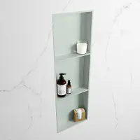 Mondiaz easy nis 89,5x29,5 cm in solid surface kleur greey | greey. 3 vakken geschikt voor in- of opbouw