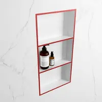 Mondiaz easy nis 59,5x29,5 cm in solid surface kleur fire | talc. 3 vakken geschikt voor in- of opbouw