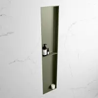 Mondiaz EASY Nis 89,5x29,5cm in solid surface kleur Army | Army. 2 vakken geschikt voor in- of opbouw
